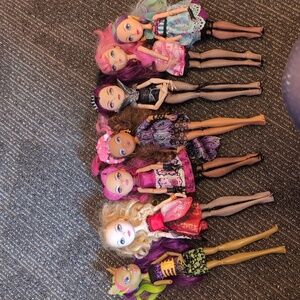 Lot of Ever After and Monster High dolls